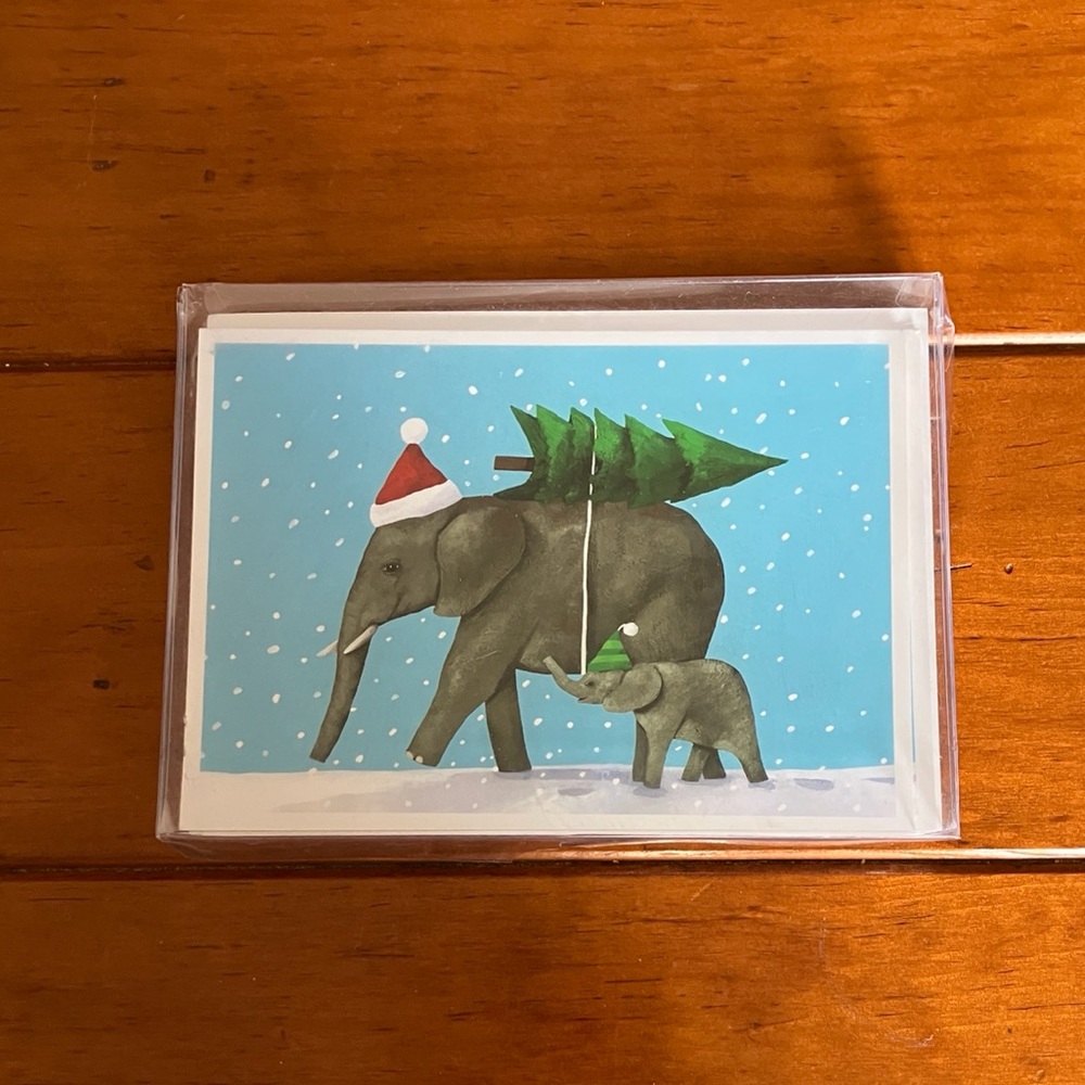 Partially Used Elephant Christmas Holiday Cards
